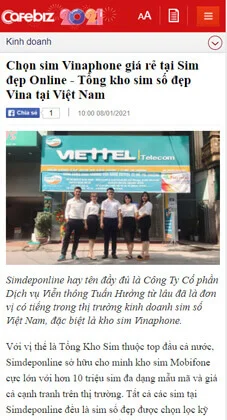 cafebiz viết về simdeponline.vn